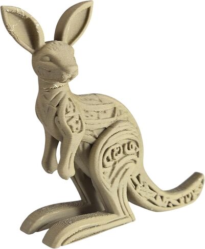 تمثال Kangaroo المنحوتة من الخشب-النحت الأسترالي الأسترالي الجرابي مع لهجات قبلية-مطبوعة ثلاثية الأبعاد في كندا in Kuwait