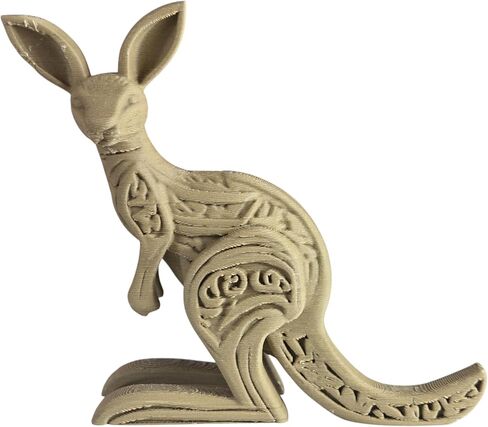 تمثال Kangaroo المنحوتة من الخشب-النحت الأسترالي الأسترالي الجرابي مع لهجات قبلية-مطبوعة ثلاثية الأبعاد في كندا in Kuwait