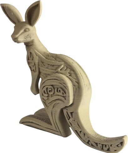 تمثال Kangaroo المنحوتة من الخشب-النحت الأسترالي الأسترالي الجرابي مع لهجات قبلية-مطبوعة ثلاثية الأبعاد في كندا in Kuwait