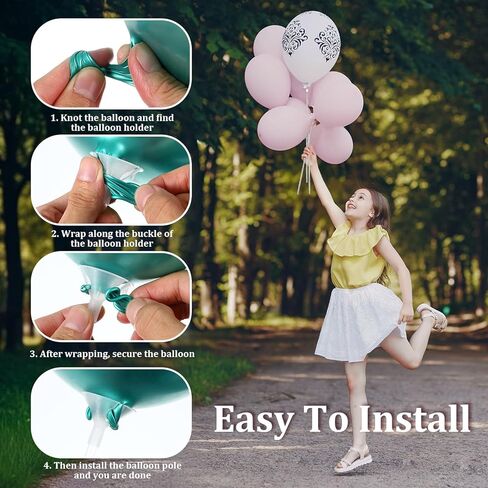 Cobee 20 PCS Palloon Holder عصي ، وعصي بالون بلاستيكي مع قواعد ، وعصي حامل البالون الطويل الأوزان لربط الذكرى السنوية لأقنعة البالون ، وأحزاب ، وحفلات الزفاف ، in Saudi Arabia