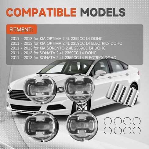 4x Engine Piston Ring Set 11257566019 Fits for MINI Cooper S JCW R55 R56 R57 R58 R59 N14B16A N14B16C 1.6 Turbo After-Market Parts in Kuwait