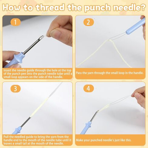 Punch Needle Coaster Kit للمبتدئين 6 أنماط تصاميم زهرة مجموعة إبرة التطريز مع طقم لاصقة من الغزل in Saudi Arabia