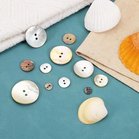 uxcell 15 Pcs Natural Shell Buttons, 4 Hole 10mm Mother of Pearl Buttons for Shirt Clothes Coats Suits Jacket Jeans Skirts Sewing Craft DIY Decoration, Black/Silver in Saudi Arabia