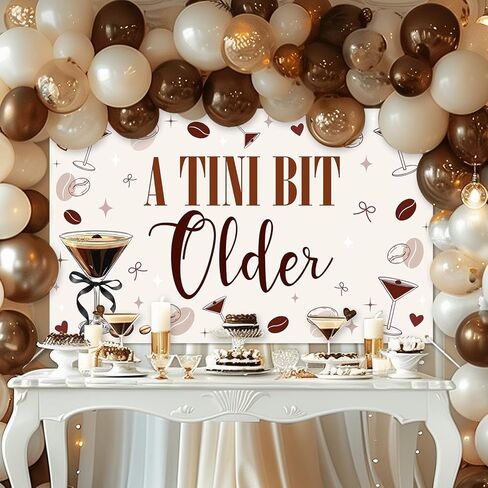 Avezano A Tini Bit Older Banner Espresso Martini Garland Glittery Birthday Decorations Banners for Tini Bar Theme Party Espresso Martini Party Bachelorette Party Supplies 70.8 x 43.3 Inch in Saudi Arabia