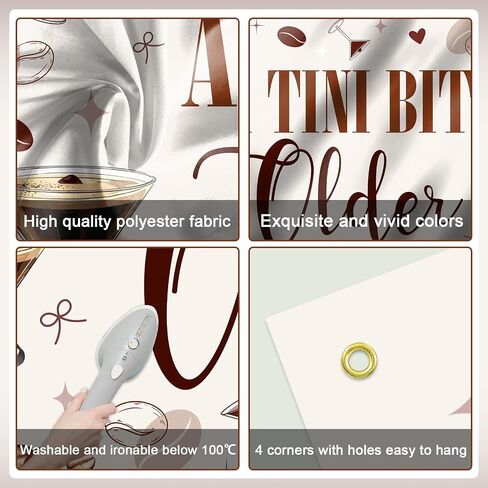 Avezano A Tini Bit Older Banner Espresso Martini Garland Glittery Birthday Decorations Banners for Tini Bar Theme Party Espresso Martini Party Bachelorette Party Supplies 70.8 x 43.3 Inch in Saudi Arabia