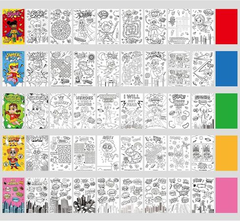30 PCS HERO PARMY FAVORS HERO تحت عنوان كتب التلوين Bulk MINI DIY الكتب الرسم البطل هدايا عيد ميلاد الفئة لوازم زخرفة النشاط in Saudi Arabia