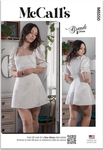 McCall's Misses 'Fit and Flare Puff Sleeve Sleeve Pattern Packet by Brandi Joan ، Design Code M8550 ، 16-18-20-22-24 ، Multicolor in Saudi Arabia