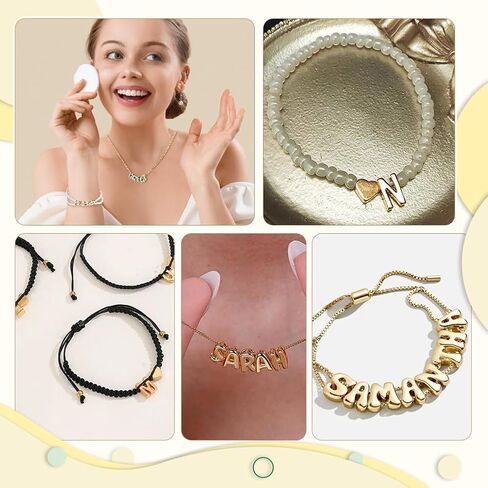 AHANDMaker 26 PCS 18K REAL GOLD LETTER LETTER BRASS A-Z ALPHABET BEADS ، PENDANTARS FORNALS DANGLE SHARMS FOR in Saudi Arabia