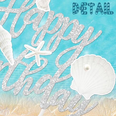 Starfish Seashell Cake Topper Coastal Beach Birthday Cake Decorations Sea Shell Cake Picks Ocean Coastal Nautical Party Decorations for Under The Sea Mermaid Baby Shower Supplies in Saudi Arabia