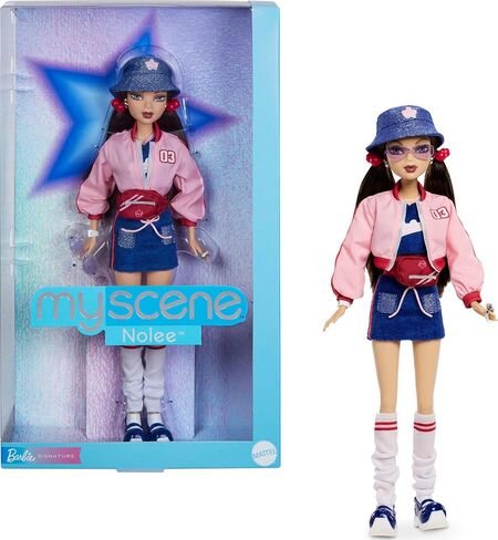 Barbie Signature My Scene Nolee Doll and Accessories, Y2K-Inspired Outfit with Sporty Matching Set, Cropped Jacket, Leg Warmers and Doll Stand in Saudi Arabia