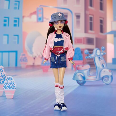 Barbie Signature My Scene Nolee Doll and Accessories, Y2K-Inspired Outfit with Sporty Matching Set, Cropped Jacket, Leg Warmers and Doll Stand in Saudi Arabia