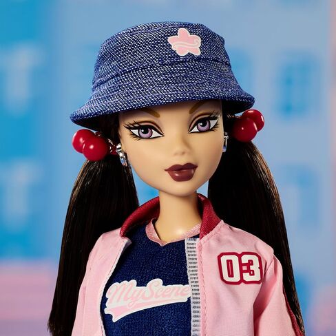 Barbie Signature My Scene Nolee Doll and Accessories, Y2K-Inspired Outfit with Sporty Matching Set, Cropped Jacket, Leg Warmers and Doll Stand in Saudi Arabia