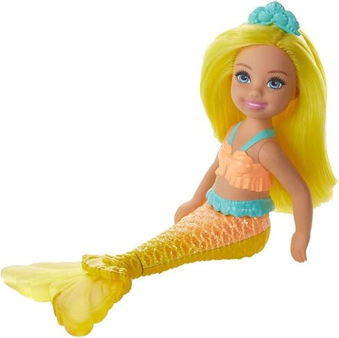 Barbie Dreamtopia Chelsea Mermaid Doll ، 6.5 بوصة مع الشعر الأصفر وذيل in Saudi Arabia