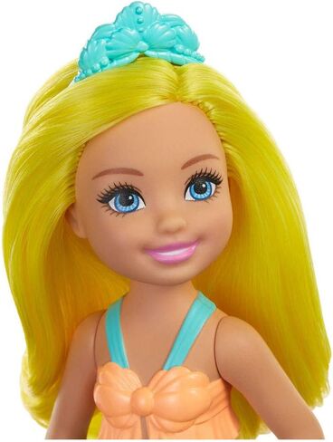 Barbie Dreamtopia Chelsea Mermaid Doll ، 6.5 بوصة مع الشعر الأصفر وذيل in Saudi Arabia