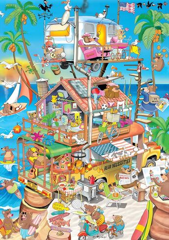Ceaco - RJ Crisp - Bearly a Vacation - 500 Piece Jigsaw Puzzle - Relaxing and Fun Activity for Adults in Saudi Arabia