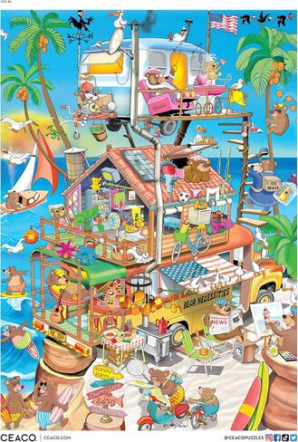 Ceaco - RJ Crisp - Bearly a Vacation - 500 Piece Jigsaw Puzzle - Relaxing and Fun Activity for Adults in Saudi Arabia