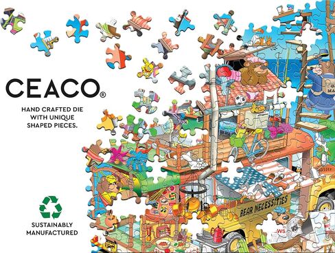 Ceaco - RJ Crisp - Bearly a Vacation - 500 Piece Jigsaw Puzzle - Relaxing and Fun Activity for Adults in Saudi Arabia