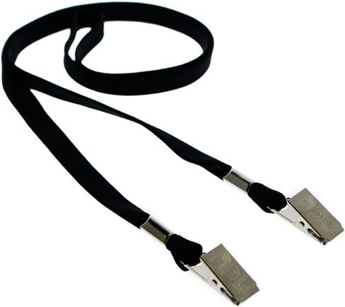25 Pack - Face Mask Lanyards - أشرطة رقبة مريحة متميزة للتذاكر ، حاملي شارات - Twist Free 2 Hook Design (1 في كل نهاية) لشارات الأحداث الخاصة وبيانات الاعتماد وحاملي التذاكر (أسود) in Kuwait