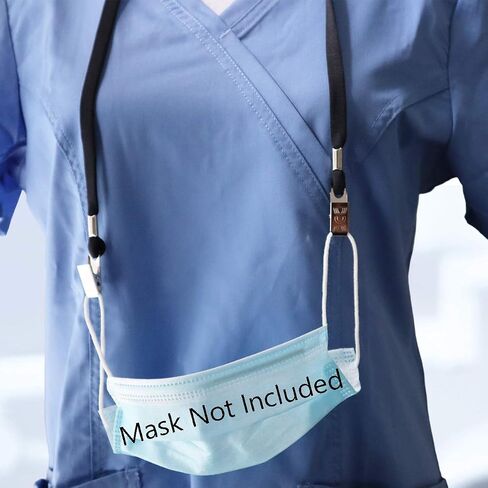 25 Pack - Face Mask Lanyards - أشرطة رقبة مريحة متميزة للتذاكر ، حاملي شارات - Twist Free 2 Hook Design (1 في كل نهاية) لشارات الأحداث الخاصة وبيانات الاعتماد وحاملي التذاكر (أسود) in Kuwait