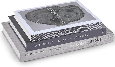 Decorative Books for Home Decor, Set of 3 Sizes Faux Books, Book Decor for Living Room, Office, Bookshelf, Coffee Table Decoration, Modern Stacked Display in Saudi Arabia