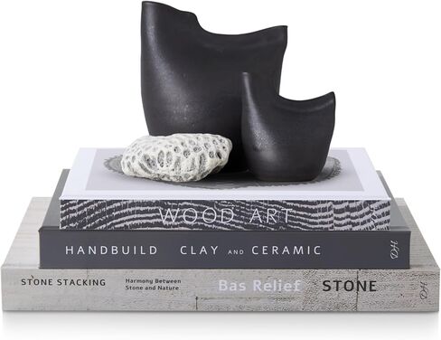Decorative Books for Home Decor, Set of 3 Sizes Faux Books, Book Decor for Living Room, Office, Bookshelf, Coffee Table Decoration, Modern Stacked Display in Saudi Arabia