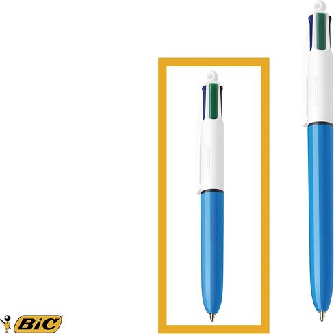 BIC 4 COLORS FAMILY PEN PACK من أقلام نقطة السحب القابلة للسحب بأربعة ألوان حبر ، مجموعة من 4 (2 MINI ، 2 الأصل) in Saudi Arabia