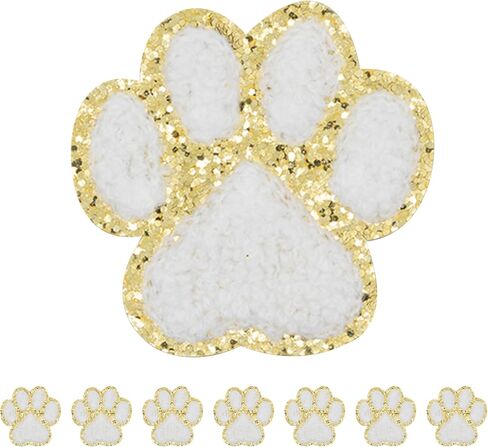 8 PCS بقع ذاتية اللصق للملابس ، طباعة Cat Paw خياطة على الأسلوب (أبيض) in Kuwait
