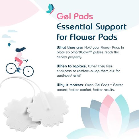 Livia Flower Pads, 1 Set Electrodes - Stick-on Pads for Period Cramps - Requires Livia Portable Device to Deliver Menstrual Pain Relief Support in 30-60 Seconds - Comfortable, Lightweight, Discreet in Saudi Arabia
