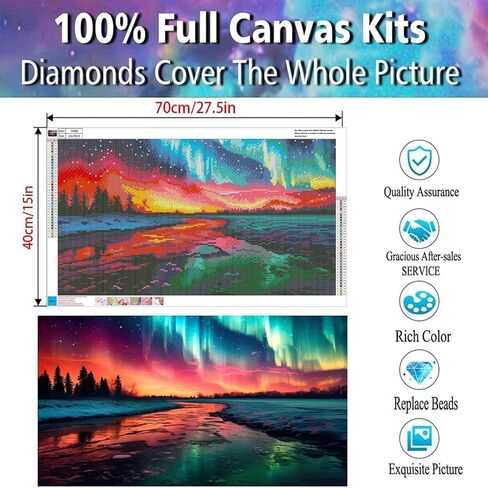 Diamond Painting Kits for Adults,Large Sunset Ocean Beach Diamond Art Painting for Beginners, Diamond Round 5D Full Drill Paint with Diamonds Pictures Gem Art Painting Kits DIY Crafts Kits 28X16in in Kuwait