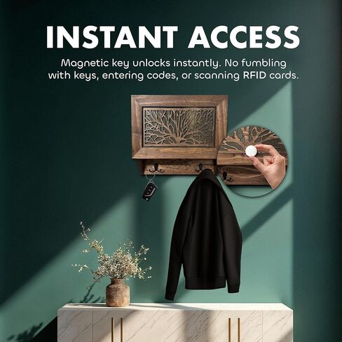 الطيور في ديكور إخفاء بندقية الأشجار - خزائن بندقية خشبية مصنوعة يدويًا - تخزين رف بندقية مخبأة للبنادق والبنادق والمسدسات - وصول سريع جدار خفي آمن بواسطة تصميمات الحسناء (كبيرة جدًا) in Kuwait