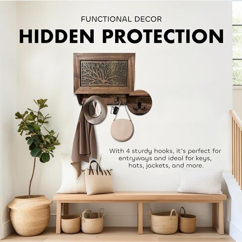 الطيور في ديكور إخفاء بندقية الأشجار - خزائن بندقية خشبية مصنوعة يدويًا - تخزين رف بندقية مخبأة للبنادق والبنادق والمسدسات - وصول سريع جدار خفي آمن بواسطة تصميمات الحسناء (كبيرة جدًا) in Kuwait