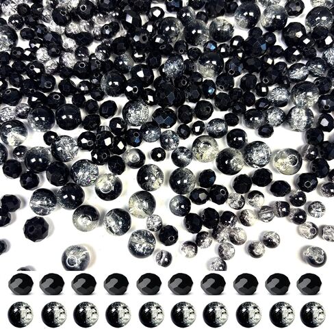 Glass Beads for Jewelry Making, 6/8/10mm 680Pcs Crackle/Briolette Faceted Crystal Beads for Bracelet Craft Necklace Earring Making Wine Charms Wind Chimes, Green in Saudi Arabia