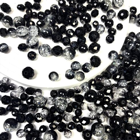Glass Beads for Jewelry Making, 6/8/10mm 680Pcs Crackle/Briolette Faceted Crystal Beads for Bracelet Craft Necklace Earring Making Wine Charms Wind Chimes, Green in Saudi Arabia