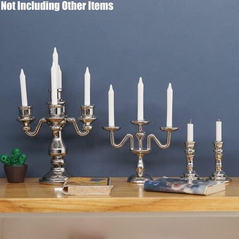 Odoria 1/12 Miniature Candle Holder Candlestick Candelabra 3Pcs Dollhouse Accessories in Saudi Arabia