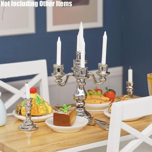 Odoria 1/12 Miniature Candle Holder Candlestick Candelabra 3Pcs Dollhouse Accessories in Saudi Arabia