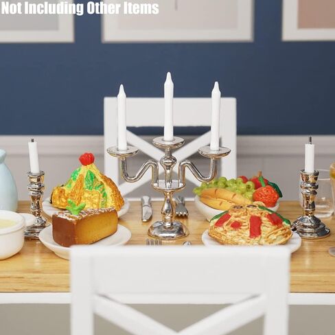 Odoria 1/12 Miniature Candle Holder Candlestick Candelabra 3Pcs Dollhouse Accessories in Saudi Arabia
