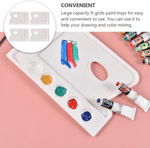 Homoyoyo 4pcs DIY Art Painting Board Paint Trays Pallet Painting for Boys and Girls Adults Easy Clean in Saudi Arabia
