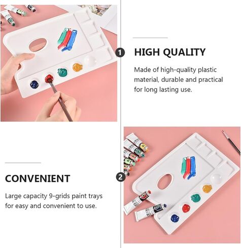Homoyoyo 4pcs DIY Art Painting Board Paint Trays Pallet Painting for Boys and Girls Adults Easy Clean in Saudi Arabia