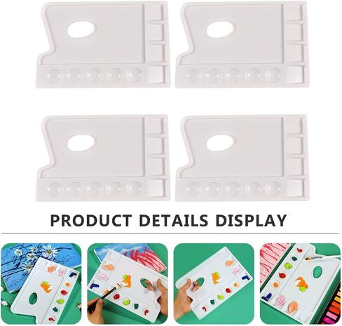 Homoyoyo 4pcs DIY Art Painting Board Paint Trays Pallet Painting for Boys and Girls Adults Easy Clean in Saudi Arabia