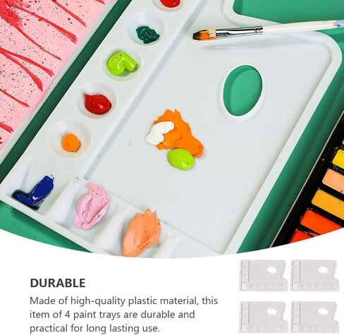 Homoyoyo 4pcs DIY Art Painting Board Paint Trays Pallet Painting for Boys and Girls Adults Easy Clean in Saudi Arabia