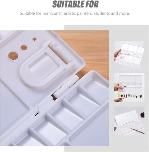 HOMSFOU 3pcs Watercolor Pigment Box Lid Plastic Palette for Artists Color Fixing Plate for Painting for Students and Professionals Versatile Art Supply Case in Saudi Arabia