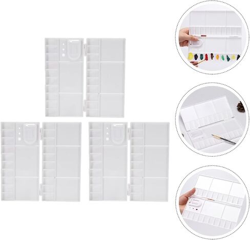 HOMSFOU 3pcs Watercolor Pigment Box Lid Plastic Palette for Artists Color Fixing Plate for Painting for Students and Professionals Versatile Art Supply Case in Saudi Arabia