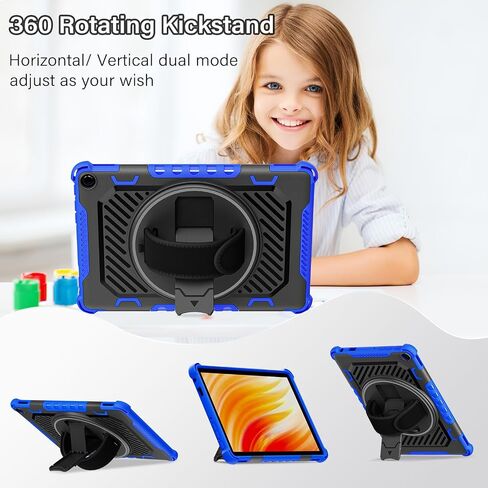 حافظة ROISKIN 360 بحزام يد بمسند لإصدار 2023 حافظة كمبيوتر لوحي Fire HD 10 (تناسب الجيل الثالث عشر، لا تناسب الجيل الحادي عشر/التاسع/السابع) أيضًا لهاتف Sony Nokia iPhone بطبقة مزدوجة مقاومة للصدمات in Kuwait