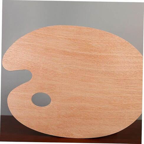 Homsfou Wooden Oval Color Mixing -صينية طلاء فنية ودية لزيت الأكريليك والتصميم الخفيف للألوان المائية للطلاب والفنانين في المدرسة والاستخدام المنزلي in Saudi Arabia