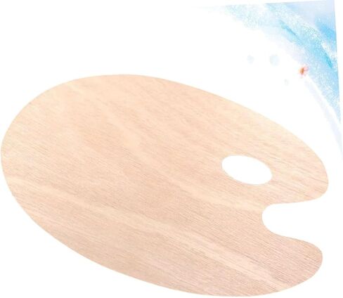 Homsfou Wooden Oval Color Mixing -صينية طلاء فنية ودية لزيت الأكريليك والتصميم الخفيف للألوان المائية للطلاب والفنانين في المدرسة والاستخدام المنزلي in Saudi Arabia