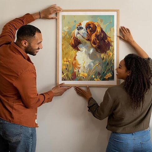 LAENAKR Paint by Numbers for Adults Cavalier King Charles Spaniel, Paint by Numbers Kit on Canvas for Beginners, Cute Dog Oil Painting Set Craft Supplies, 16" W x 20" L in Saudi Arabia