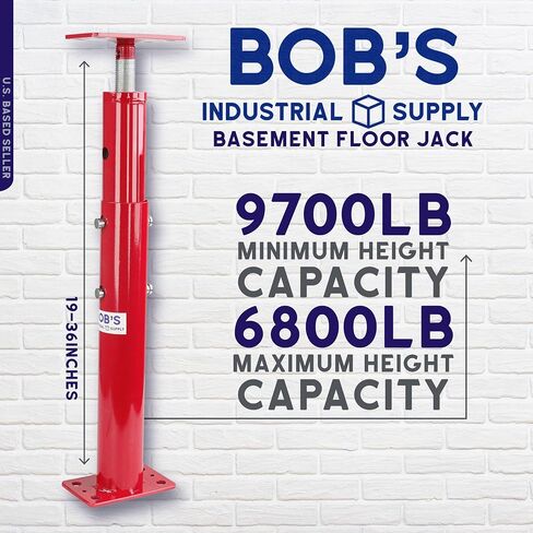 BISupply Basement Floor Jack 19" - 36" Adjustable Support Beam House Jack Post - Floor Lifting Joist Beam Brace for Cellar Ceiling 9700 lbs Max Capacity Screw Pole Jack - 5 Pack in Saudi Arabia