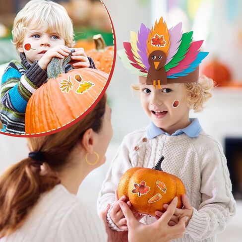 Marspark 480 Pcs Fall Autumn Thanksgiving Leaves Stickers for Kids Multicolor Maple Leaves Corn Acorn Stickers for Fall Thanksgiving Theme Party Classroom Ornaments(Classic) in Saudi Arabia