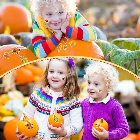 Marspark 480 Pcs Fall Autumn Thanksgiving Leaves Stickers for Kids Multicolor Maple Leaves Corn Acorn Stickers for Fall Thanksgiving Theme Party Classroom Ornaments(Classic) in Saudi Arabia