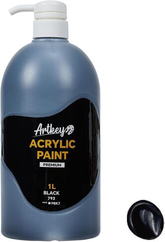 الطلاء الأكريليك الأبيض | 1L / 33.8 FL OZ BUNGE مع قبضة المقبض | جودة الفنان الممتاز ، تغطية عالية وتوزيع سهلة للقماش ، الحرف اليدوية والجداريات DIY in Kuwait